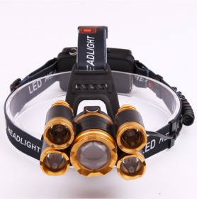 Head Torch with 3 or 5 Leds (Option: 5 heads Sensor-No charger)